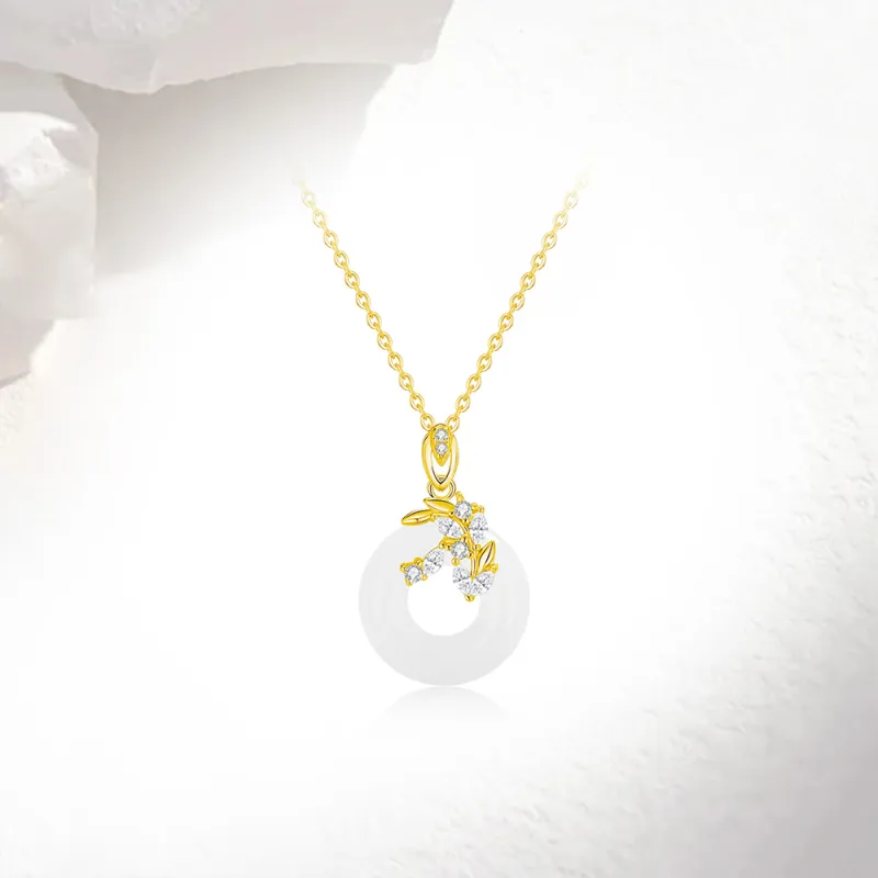Love Link Chalcedony Jade Necklaces Women's-3