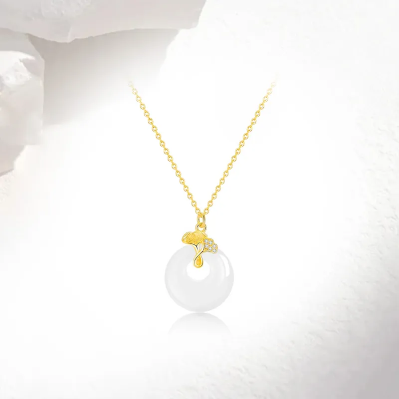 Love Link Chalcedony Jade Necklaces Women's-3