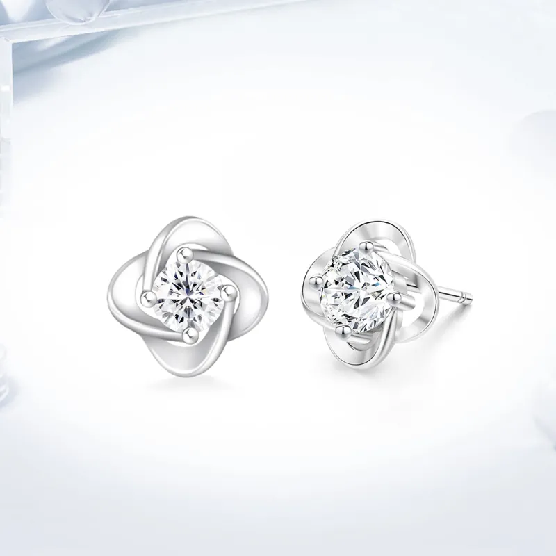 Love Link 999 Fine Silver Stud Earrings Women's-1