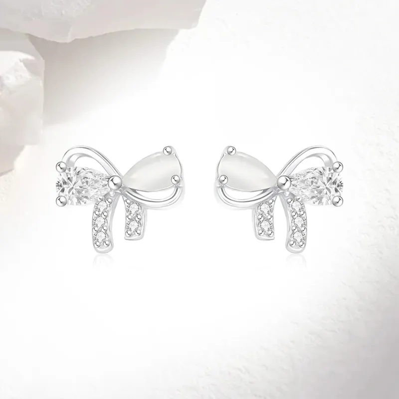 Love Link 999 Fine Silver Stud Earrings Women's-2