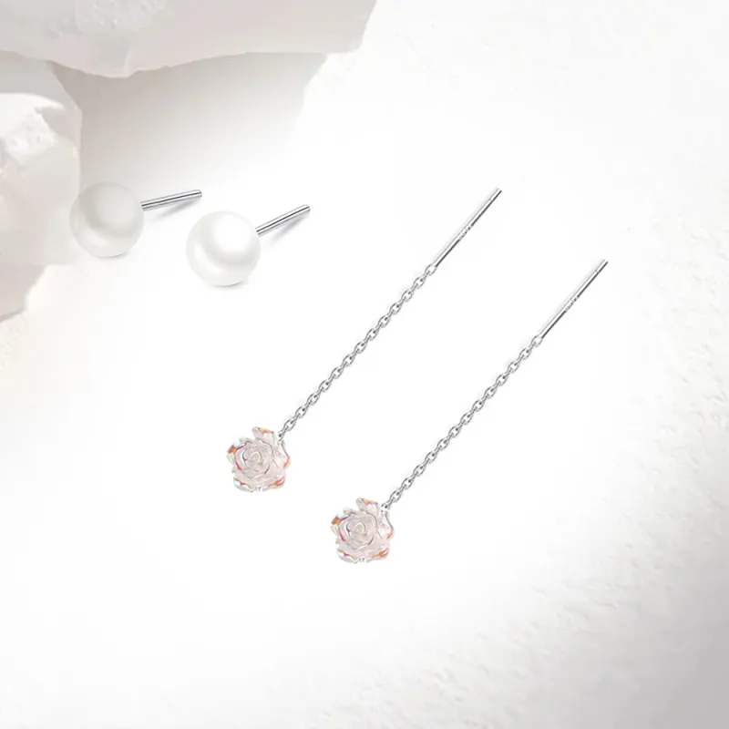 Love Link 999 Fine Silver Earrings Women's-1