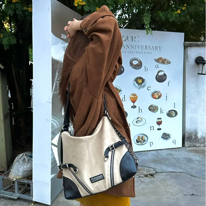 CULTIVATOR PU Backpack On The Shoulder Medium Size Unisex Reindeer Gray/Beige-9