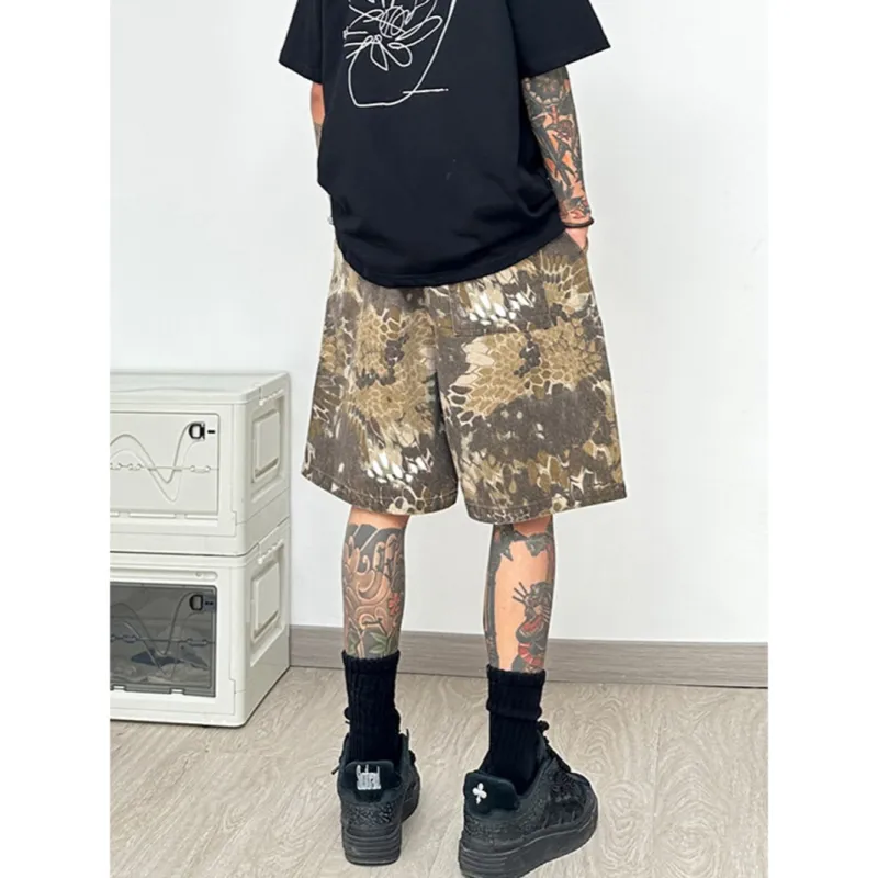 MEIKE Denim Shorts Unisex Coffee-6