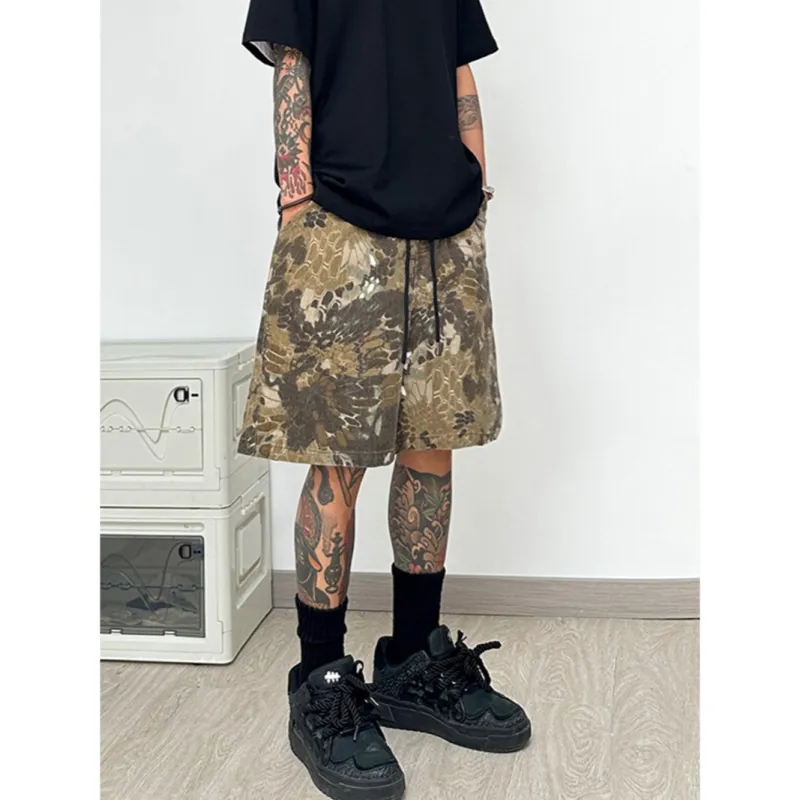 MEIKE Denim Shorts Unisex Coffee-4