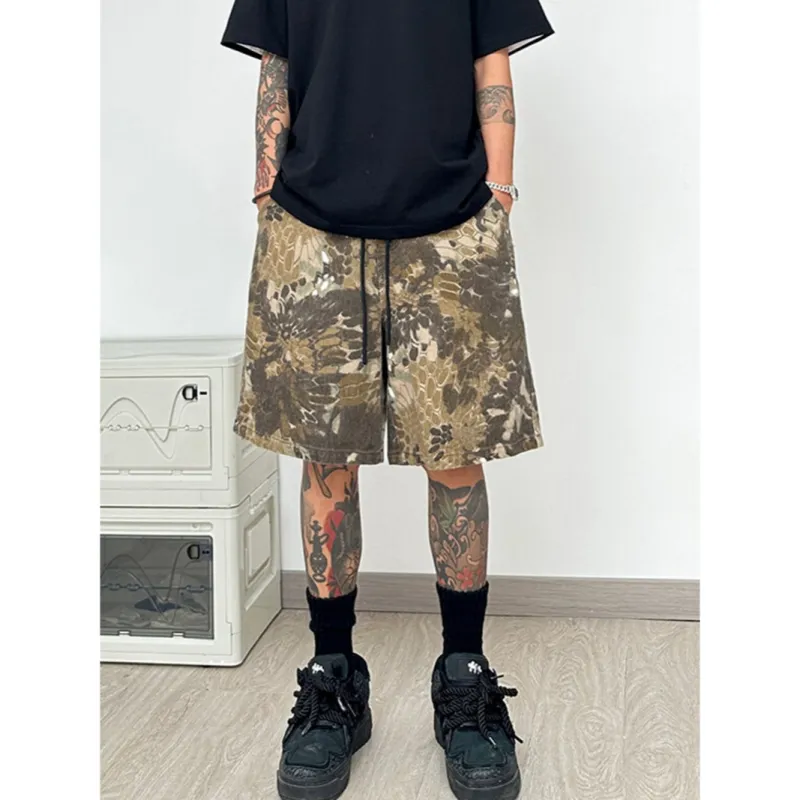 MEIKE Denim Shorts Unisex Coffee-2