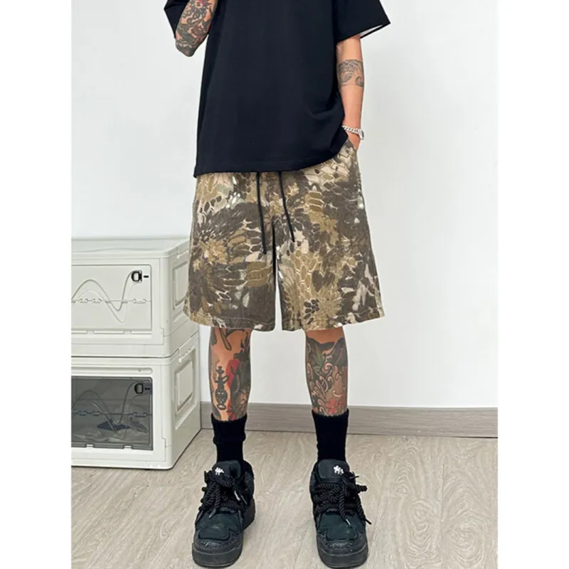 MEIKE Denim Shorts Unisex Coffee-3