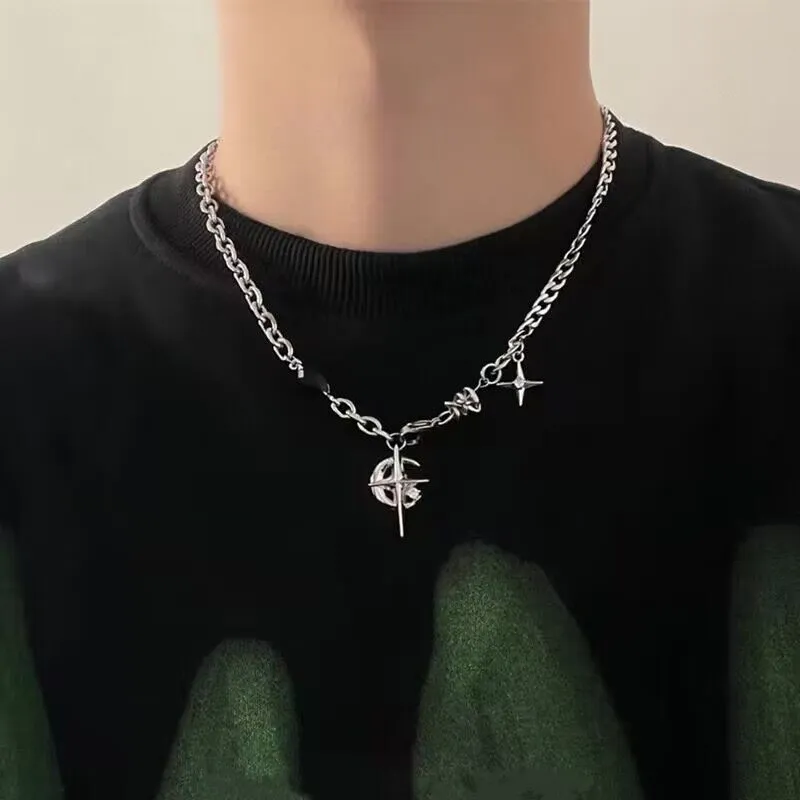 Asia Star Titanium Steel Necklaces Unisex-1