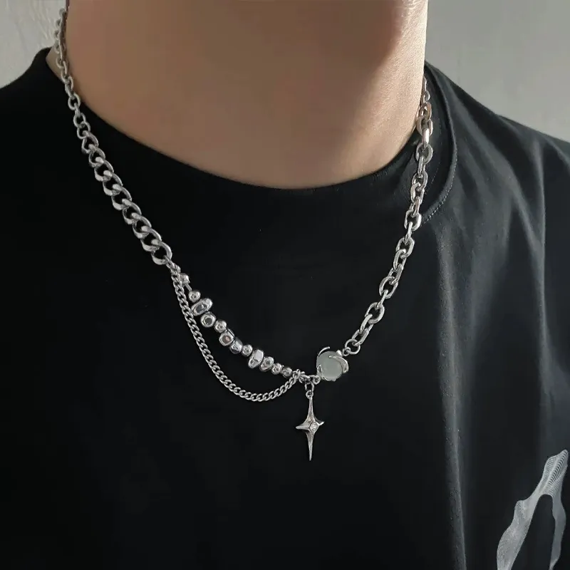 Asia Star Titanium Steel Necklaces Unisex-2