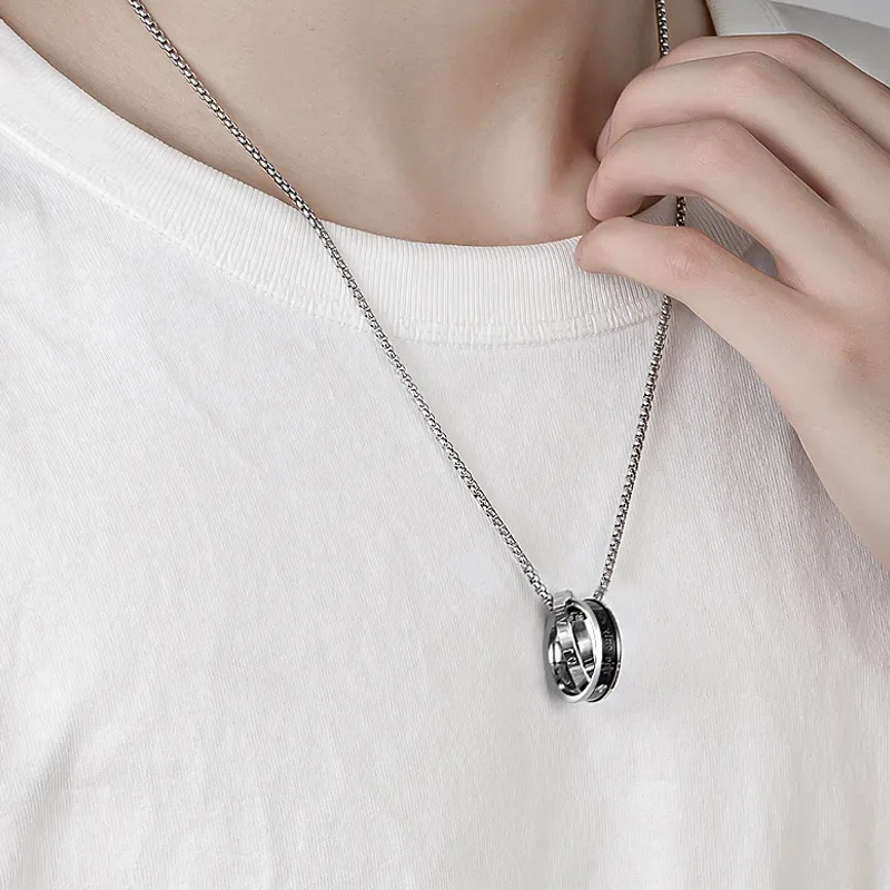 Asia Star Titanium Steel Necklaces Men's-2