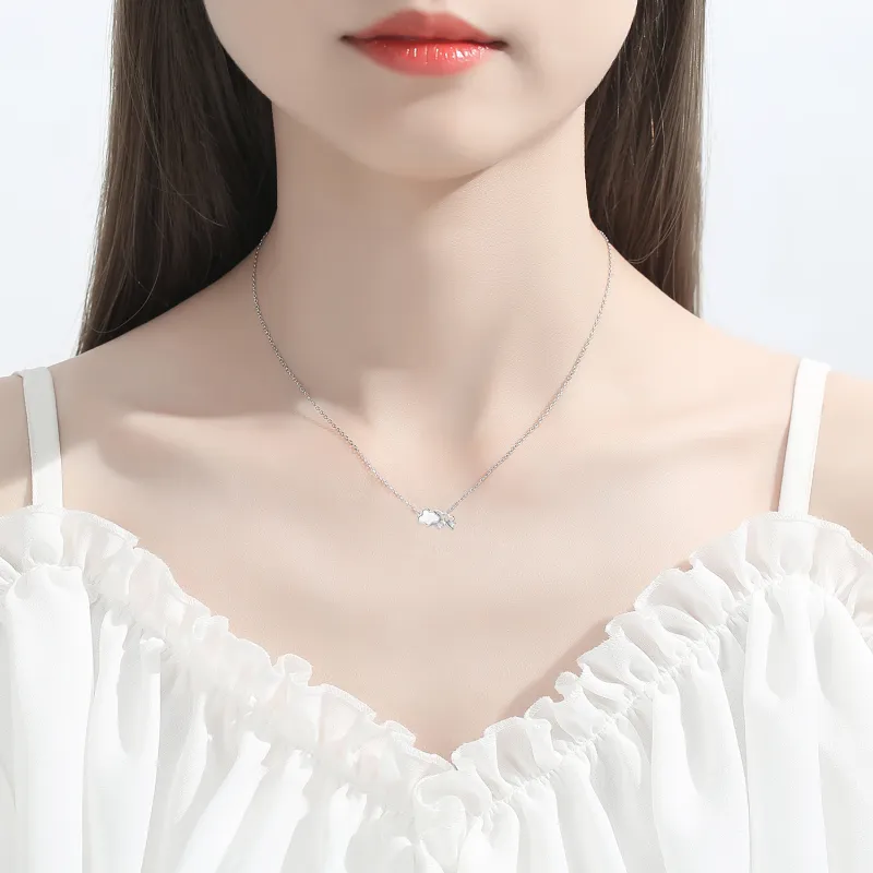 Kelanxi Sterling Silver Necklaces Women's-12