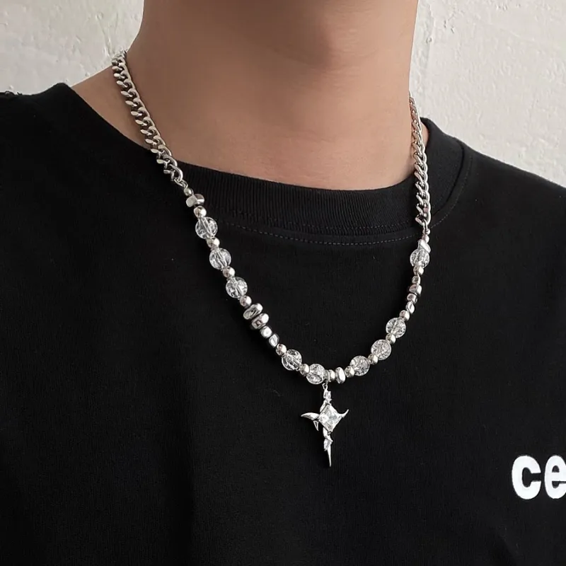 Asia Star Titanium Steel Necklaces Unisex-1