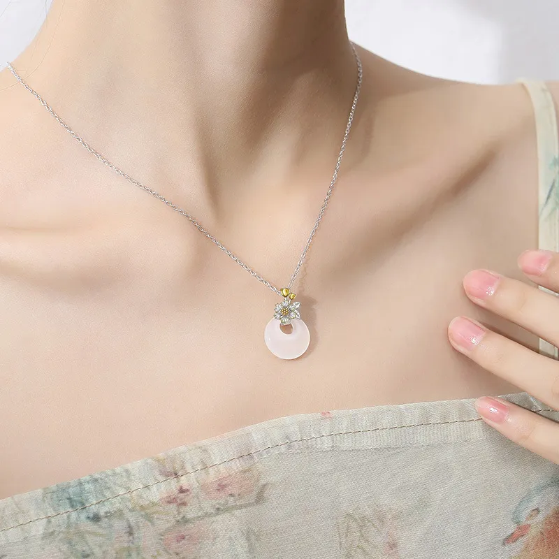 Asia Star Chalcedony Jade Necklaces Women's-10