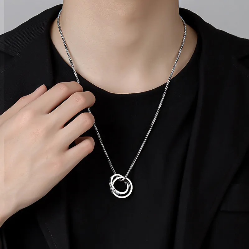 Asia Star Titanium Steel Necklaces Men's-1