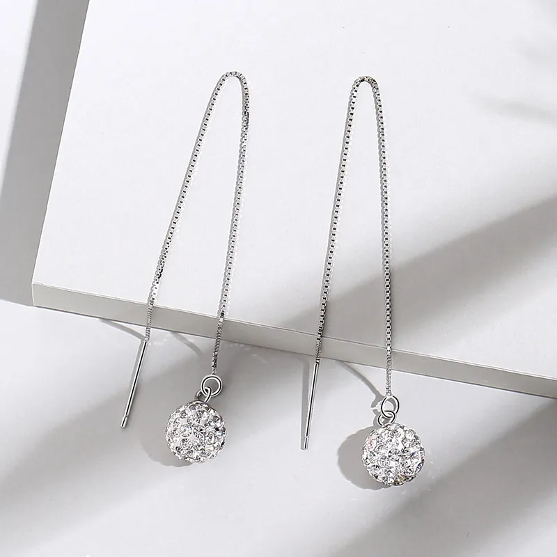 Asia Star S925 Silver Drop Earrings Women's-2