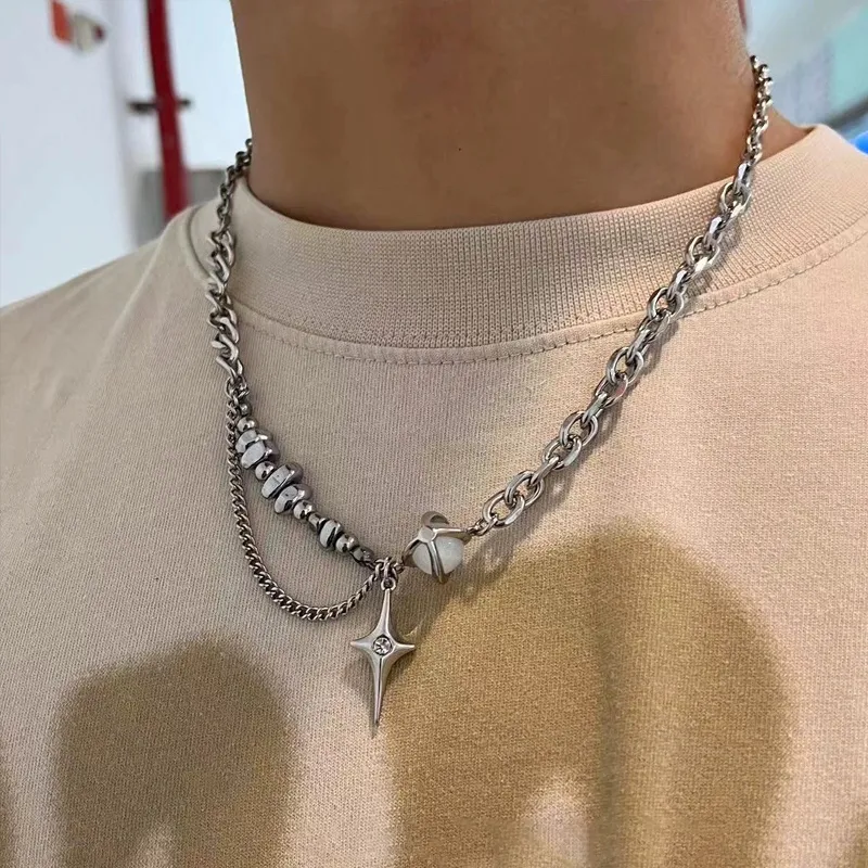 Asia Star Titanium Steel Necklaces Unisex-1