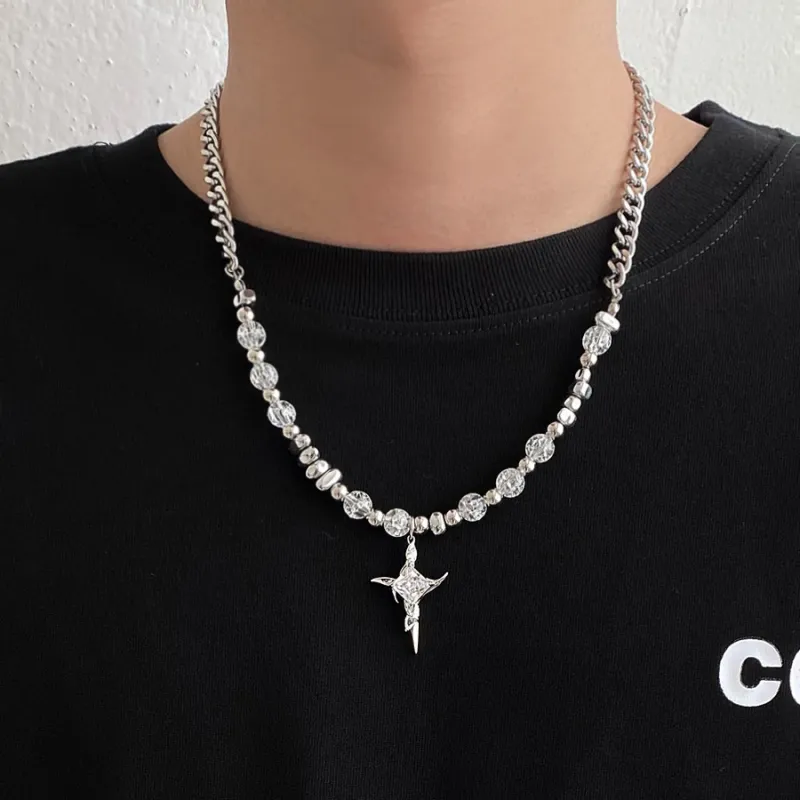 Asia Star Titanium Steel Necklaces Unisex-2