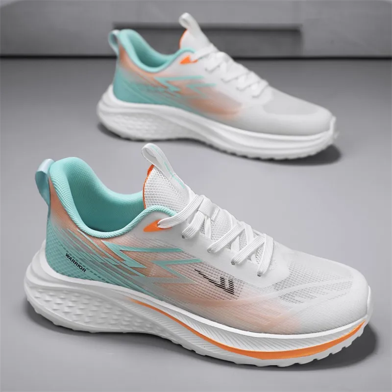WARRIOR Running Shoes Men Low Top White Blue Yellow/Gray Blue Green/Gray Moon Orange/Black White-21