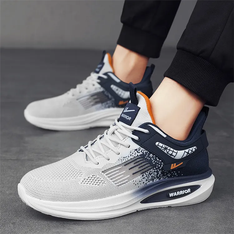 WARRIOR Running Shoes Men Low Top White Light Blue/White Dark Blue/Black-14