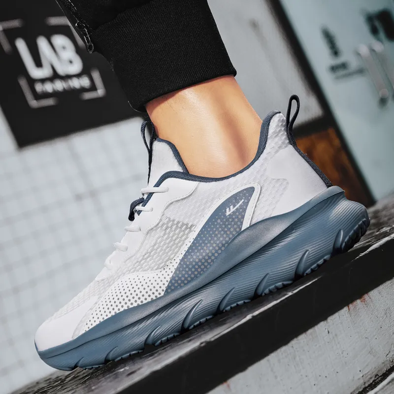 WARRIOR Running Shoes Men Low Top White Black Blue-14