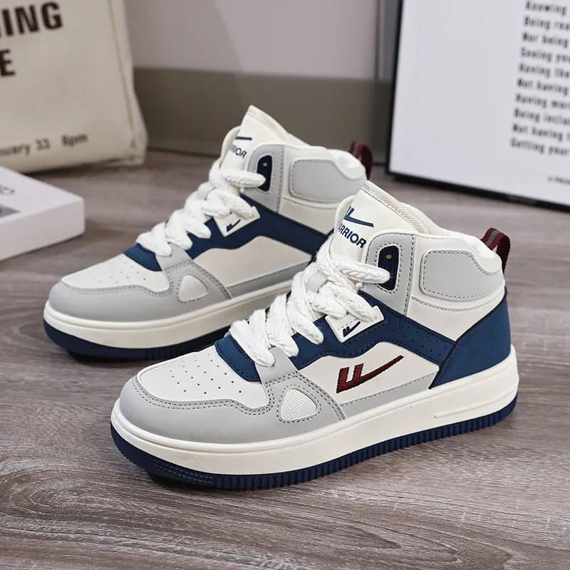 Warrior Height Increasing, Abrasion Resistant, Lightweight, And Breathable High Top Skateboard Shoes Unisex-14