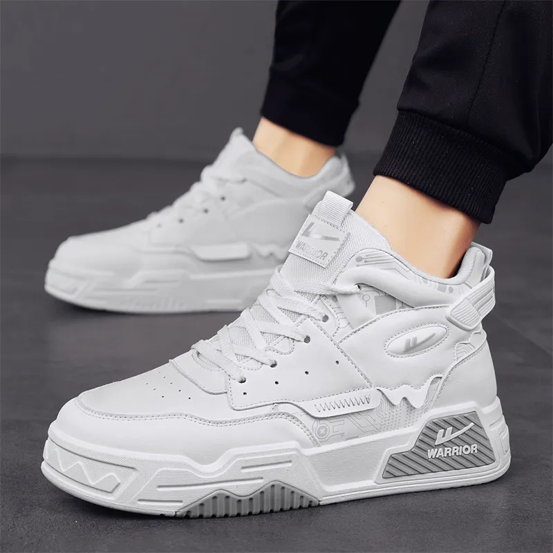 Warrior Height-Enhancing Wear-Resistant Lightweight High-Top Skateboard Shoes Men-6