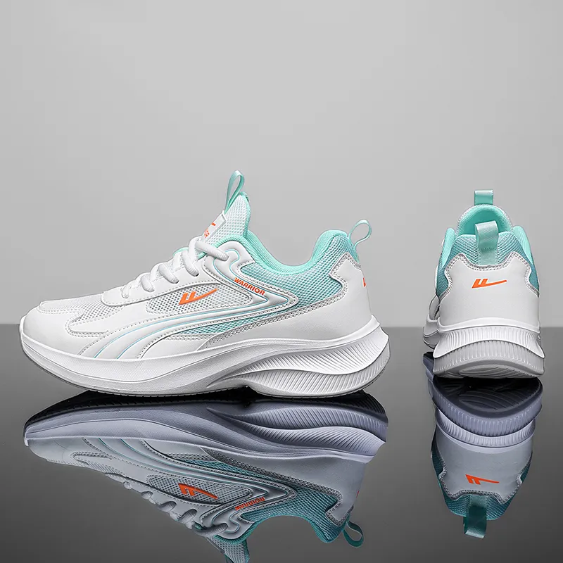 WARRIOR Running Shoes Men Low Top Black/White/White/Gray/White/Moon/Orange-20