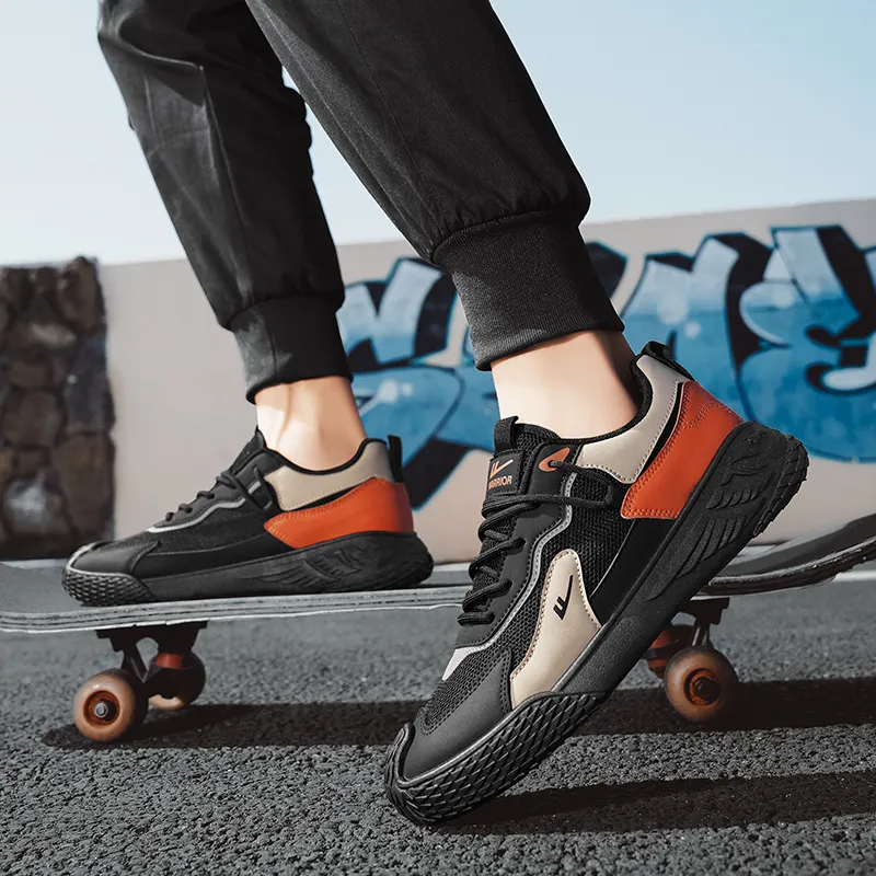 WARRIOR Casual Shoes Men Low Top Beige Khaki Dark Blue/White Dark Blue Dark Gray/Green/Black Khaki Orange-31