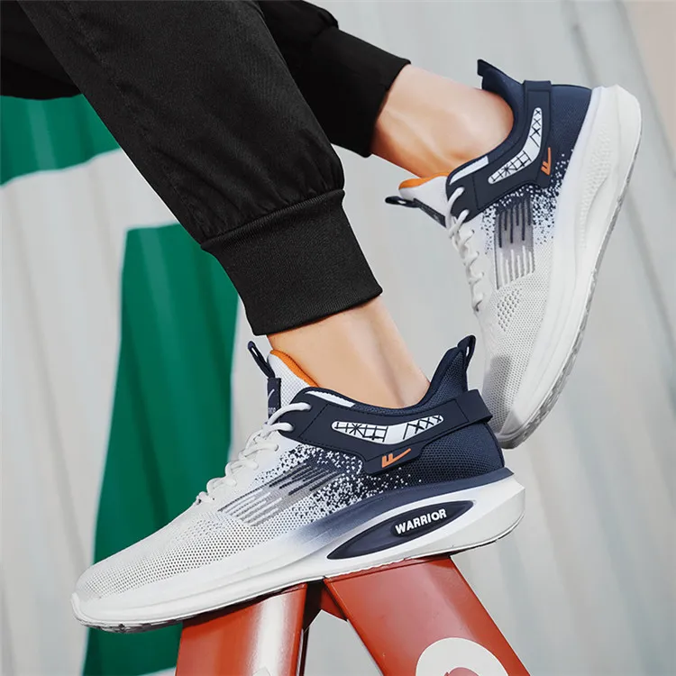 WARRIOR Running Shoes Men Low Top White Light Blue/White Dark Blue/Black-15