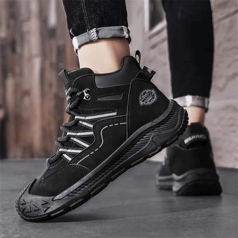 Warrior Wear-Resistant Slip-Resistant Cushioning High-Top Casual Shoes Men's-8
