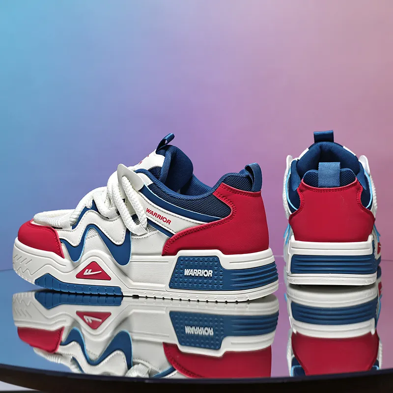 Warrior Wear-Resistant Lightweight Height Increasing Low-Top Skateboard Shoes Unisex-21