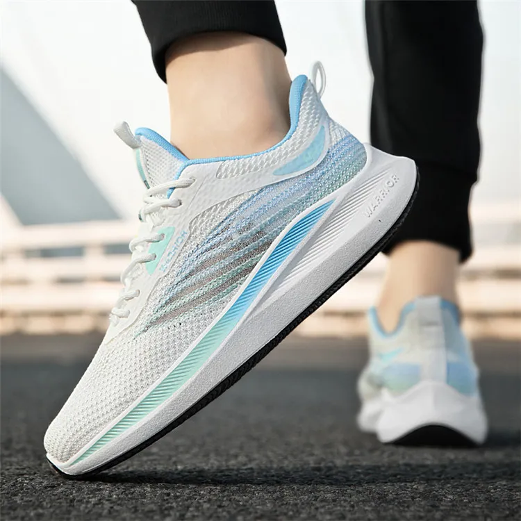 Warrior Breathable And Lightweight Low Top Casual Running Shoes Men's Blue White-6