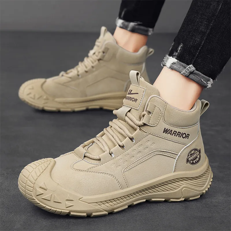 Warrior Cushioning Anti-Slip And Wear-Resistant High-Top Casual Shoes Men's-17