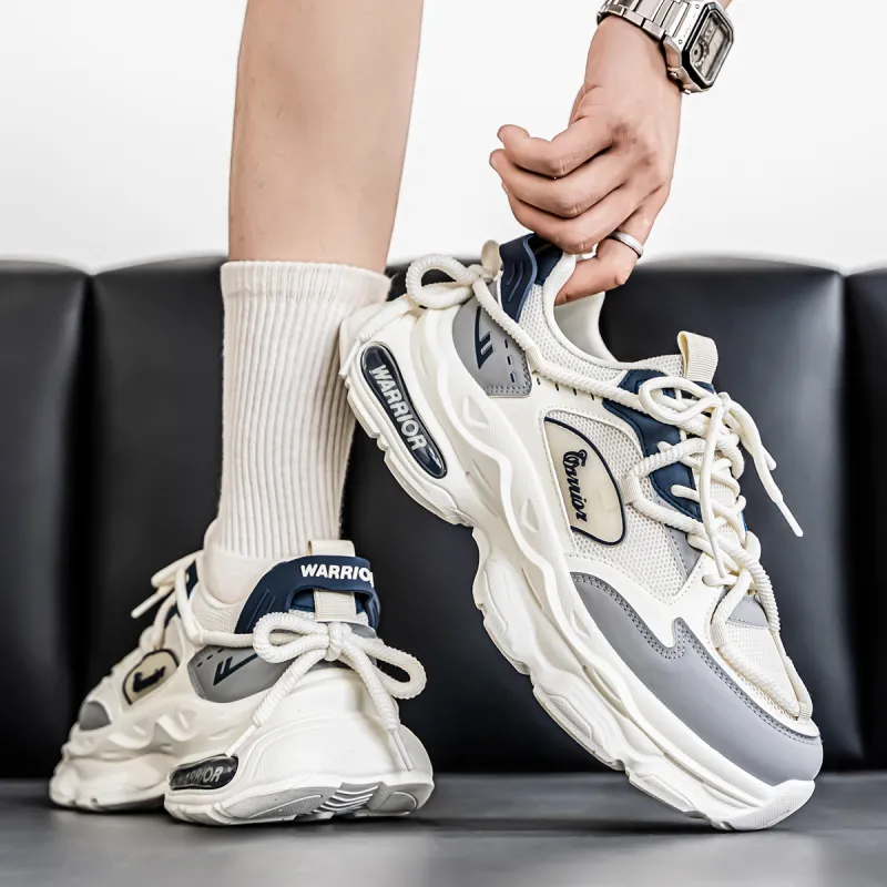 Warrior Abrasion Resistant Breathable Height Increasing Low Top Chunky Sneakers Men's-6