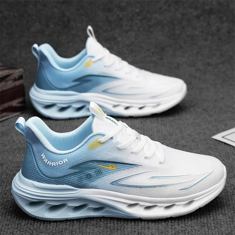 WARRIOR Running Shoes Men Low Top White Blue/White Orange/Black Blue-5