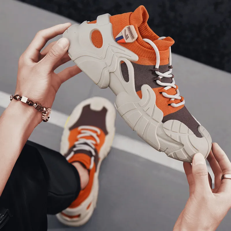 WARRIOR Casual Shoes Men Low Top Orange Brown-6
