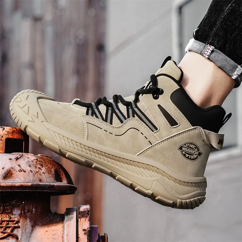 Warrior Wear-Resistant Slip-Resistant Cushioning High-Top Casual Shoes Men's-2