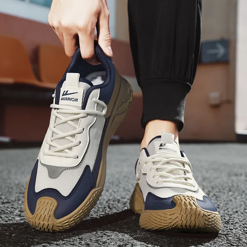 WARRIOR Casual Shoes Men Low Top Beige Khaki Dark Blue/White Dark Blue Dark Gray/Green/Black Khaki Orange-6