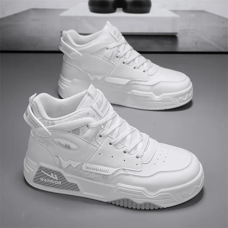 Warrior Height-Enhancing Wear-Resistant Lightweight High-Top Skateboard Shoes Men-4
