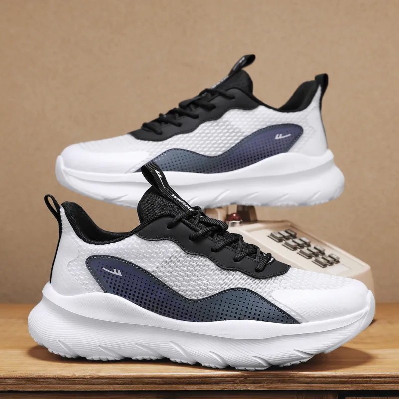 WARRIOR Running Shoes Men Low Top White Black Blue-6