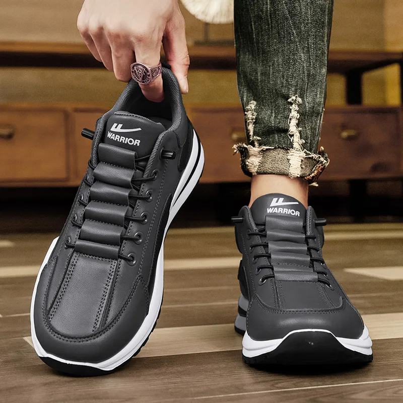 WARRIOR Casual Shoes Men Mid Top Gray/Black/White/Blue/Beige/Brown/Black-1