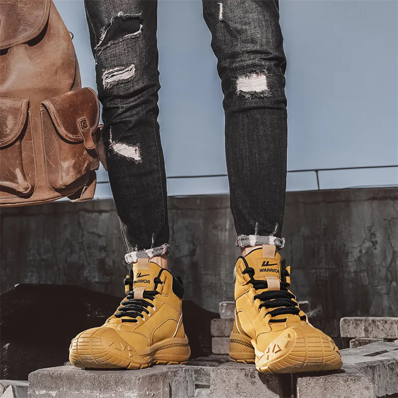 Warrior Cushioning Anti-Slip And Wear-Resistant High-Top Casual Shoes Men's-5