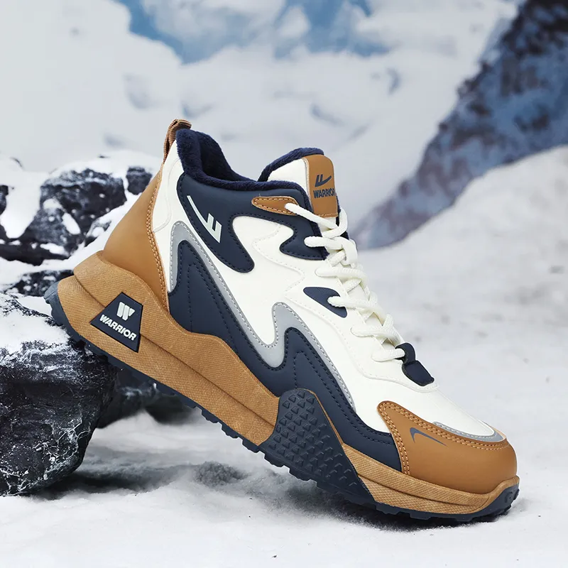Warrior Warm Wear-Resistant Slip-Resistant High-Top Casual Shoes Men's-5