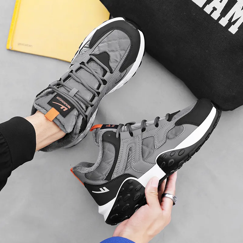 Warrior Low Top Chunky Sneakers Men's Gray Black-3