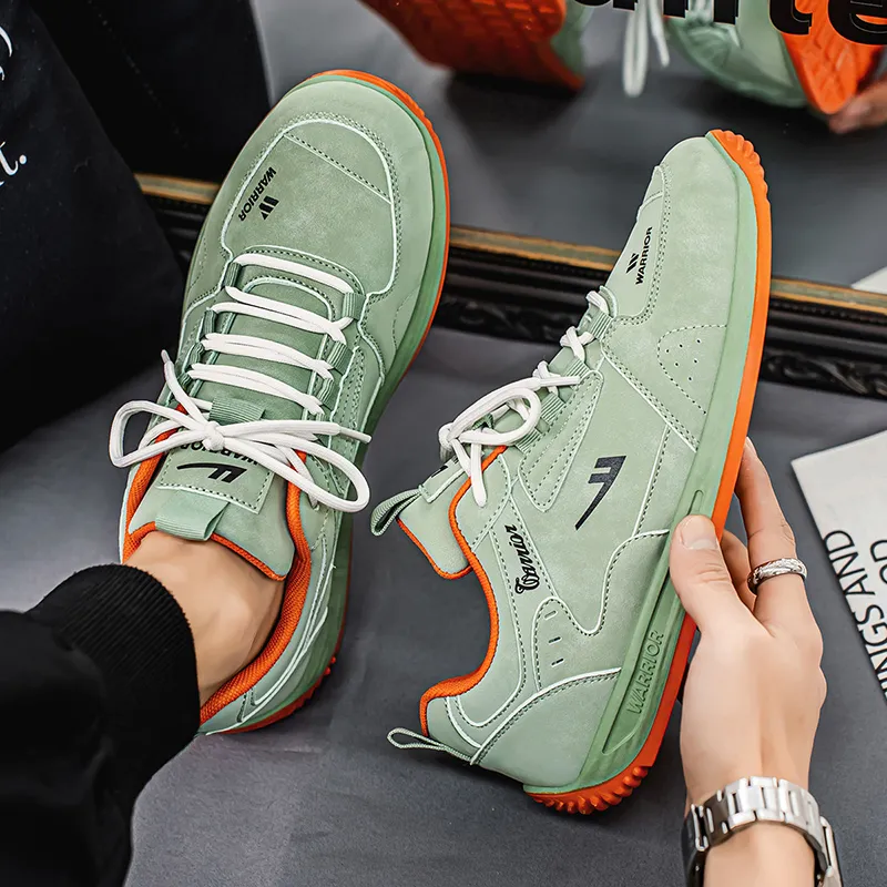 WARRIOR Running Shoes Men Low Top Green-5