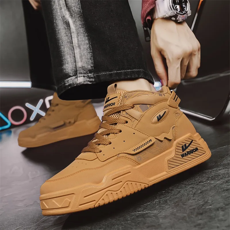 Warrior Height-Enhancing Wear-Resistant Lightweight High-Top Skateboard Shoes Men-11
