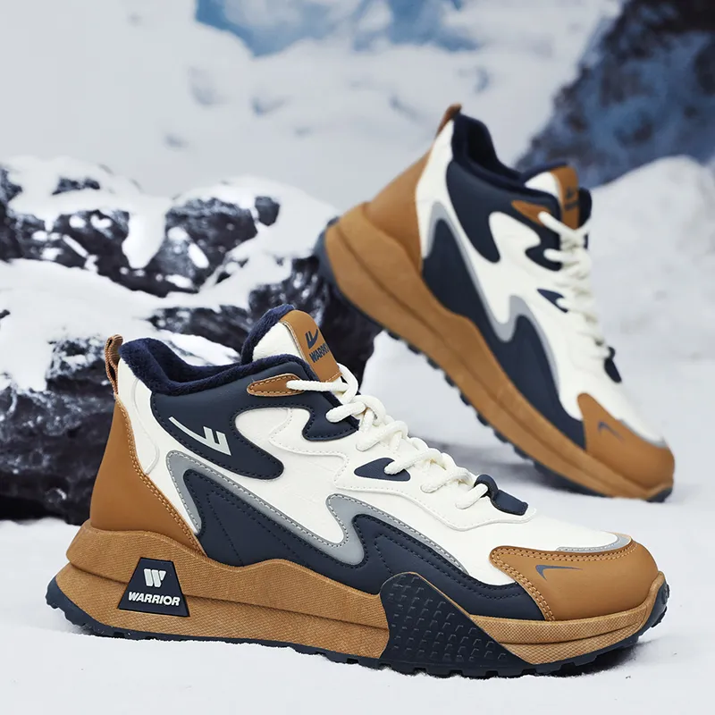Warrior Warm Wear-Resistant Slip-Resistant High-Top Casual Shoes Men's-4