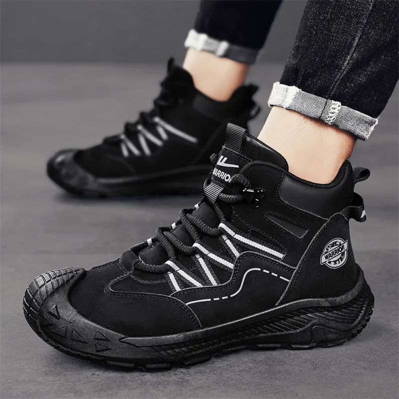 Warrior Wear-Resistant Slip-Resistant Cushioning High-Top Casual Shoes Men's-7