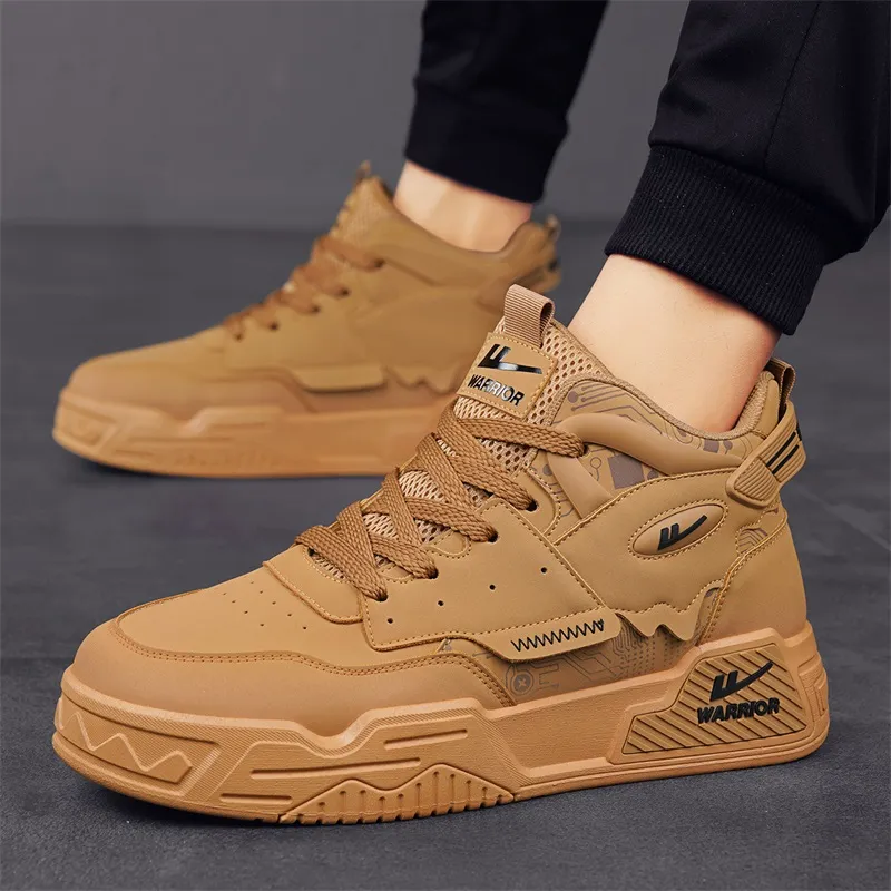 Warrior Height-Enhancing Wear-Resistant Lightweight High-Top Skateboard Shoes Men-12