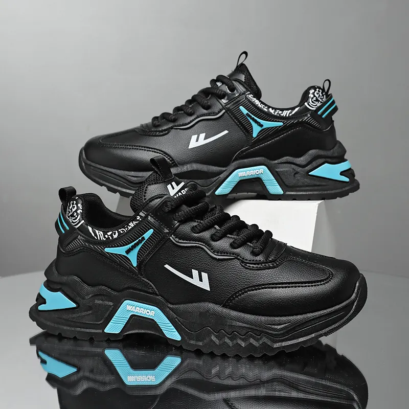 Warrior Wear-Resistant Breathable Height Increasing Low-Top Chunky Sneakers Men's-14
