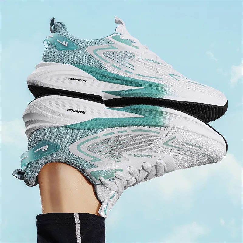 WARRIOR Running Shoes Men Low Top White/Green/Orange/Black-19